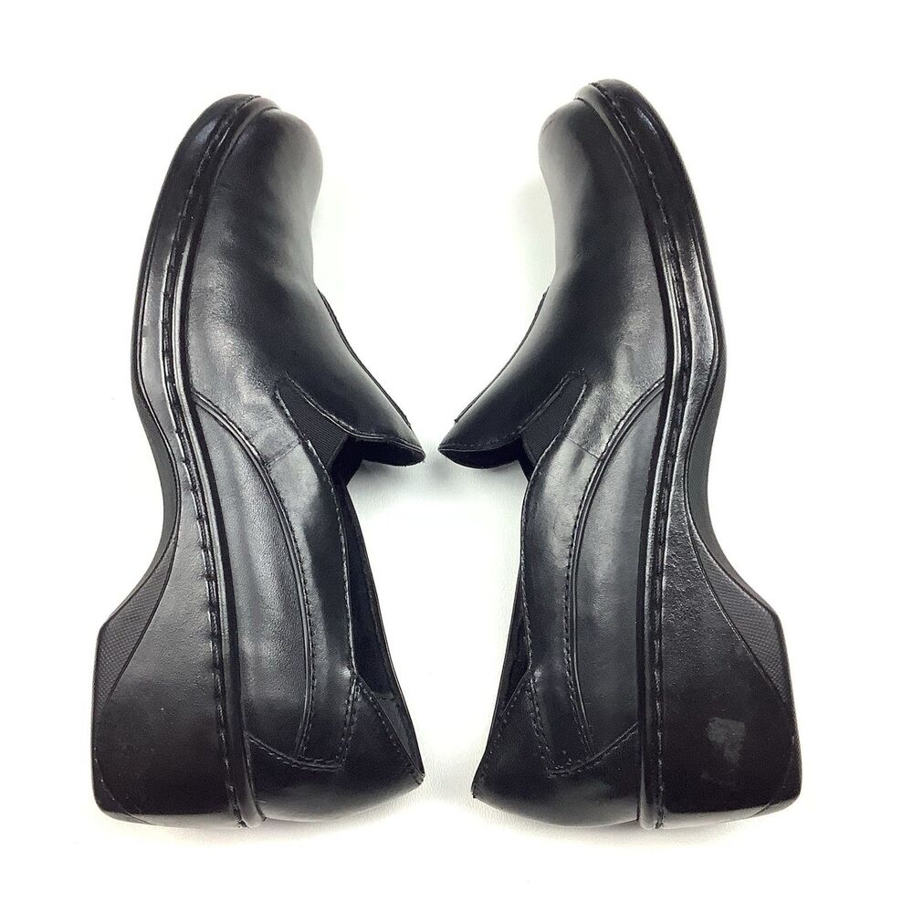 Clarks Slip On Shoes Women Size 6 M Black Leather Loafers Clogs Comfort - Picture 5 of 9